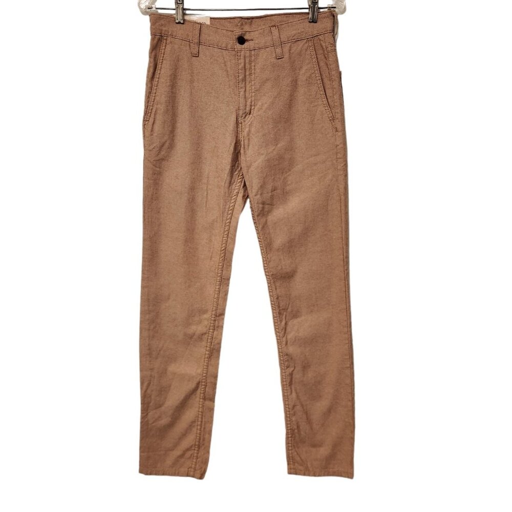 Levis Cotton Chambray Pants Brown Straight White Tab Irregular Mens 29X32 READ